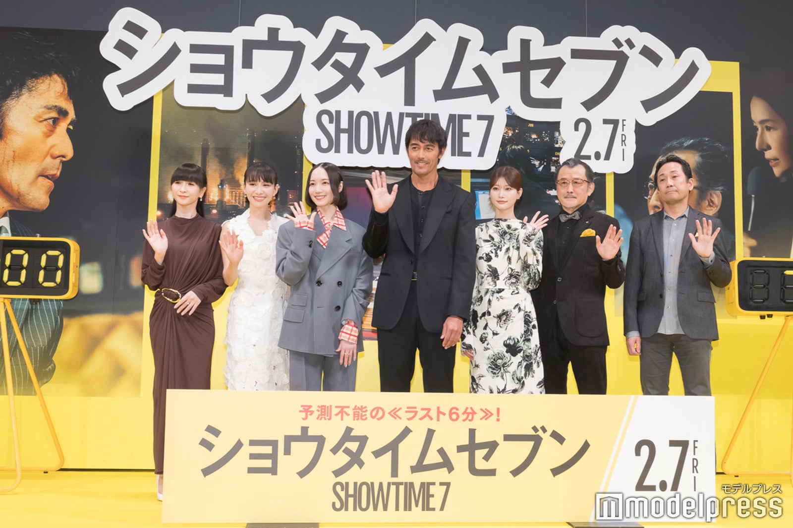 かしゆか、あ～ちゃん、のっち、阿部寛、生見愛瑠、吉田鋼太郎、渡辺一貴監督（C）モデルプレス