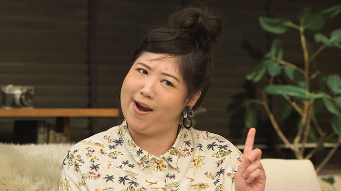 「ヒーイズノットチェリーボーイ!」と世界に伝える馬場園梓「TERRACE HOUSE TOKYO 2019-2020」6th WEEKスタジオ特別編(C)フジテレビ/イースト・エンタテインメント