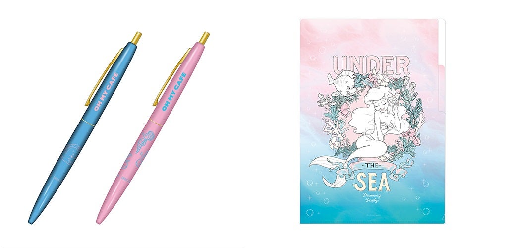 BICボールペン全2種　各500円（フランダー/タツノオトシゴ）、A4インデックスクリアファイル全1種　400円（C）Disney