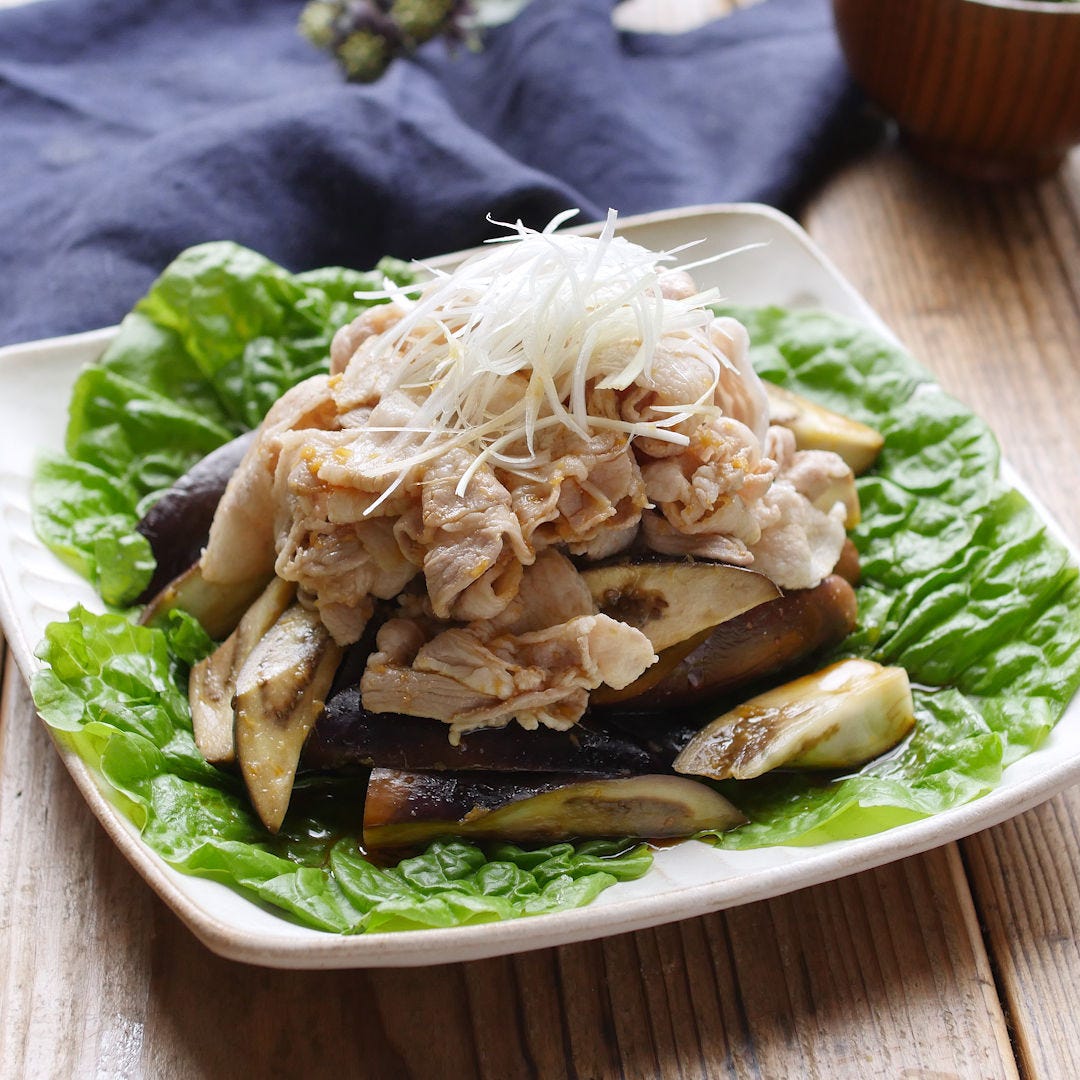 豚しゃぶとなすのピリ辛サラダ