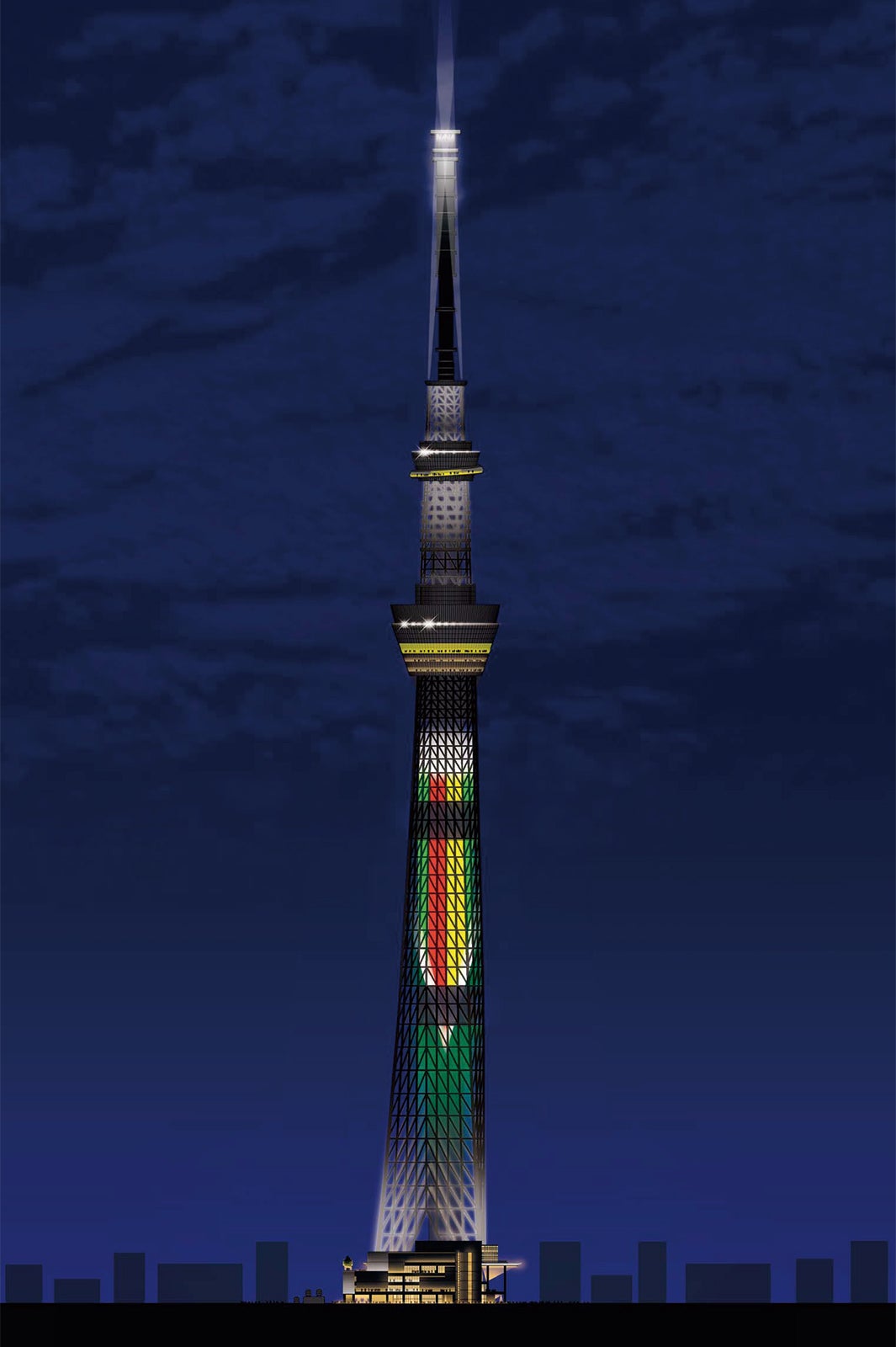 東京スカイツリー、特別な和食ライティングでちらし寿司＆手巻き寿司を表現