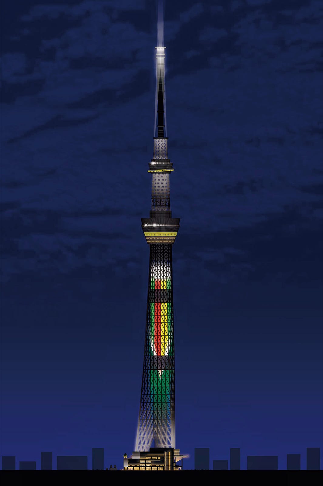 東京スカイツリー、特別な和食ライティングでちらし寿司&手巻き寿司を表現