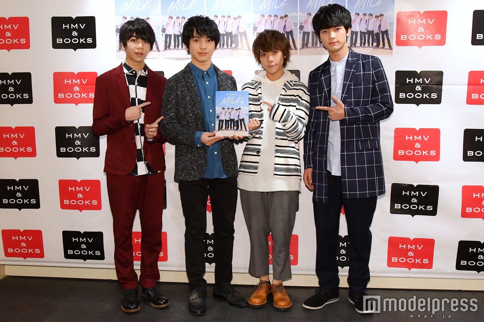 （左から）塩崎太智、吉田仁人、山崎悠稀、板垣瑞生 （C）モデルプレス