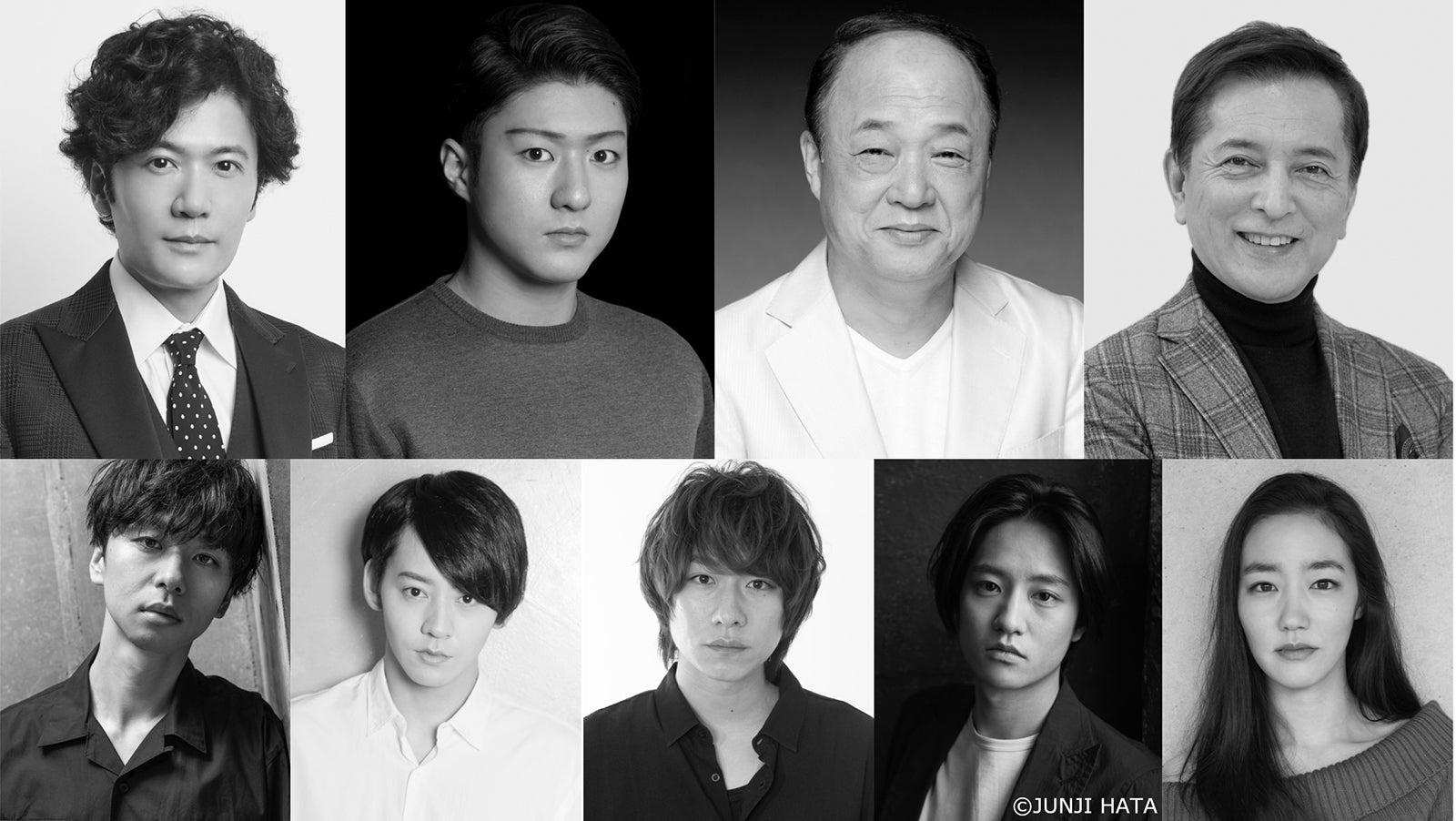 （左上から）稲垣吾郎、中村橋之助、田山涼成、榎木孝明（左下から）橋本淳、牧島輝、落合モトキ、藤原季節、清水葉月（提供写真）