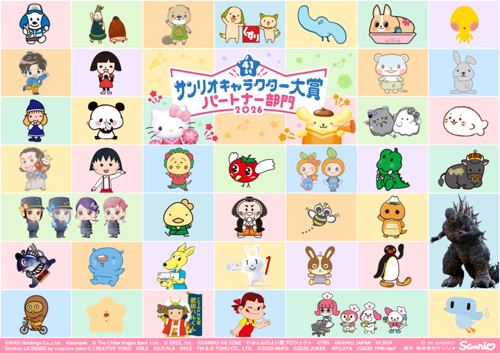 「2026年サンリオキャラクター大賞」パートナー部門（C）2026 SANRIO CO., LTD. CHOCOLATE 著作株式会社サンリオ