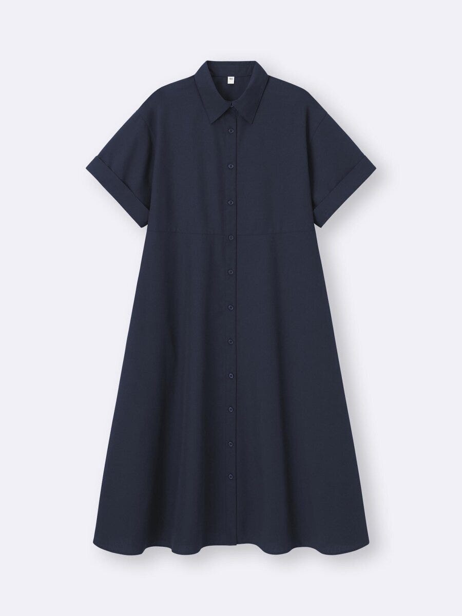 GU フレアシャツワンピース GUのフレアシャツワンピース