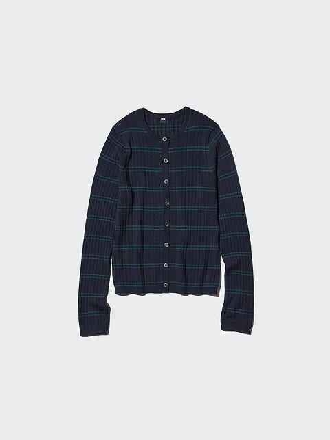 ユニクロのメリノリブクルーネックショートカーディガン