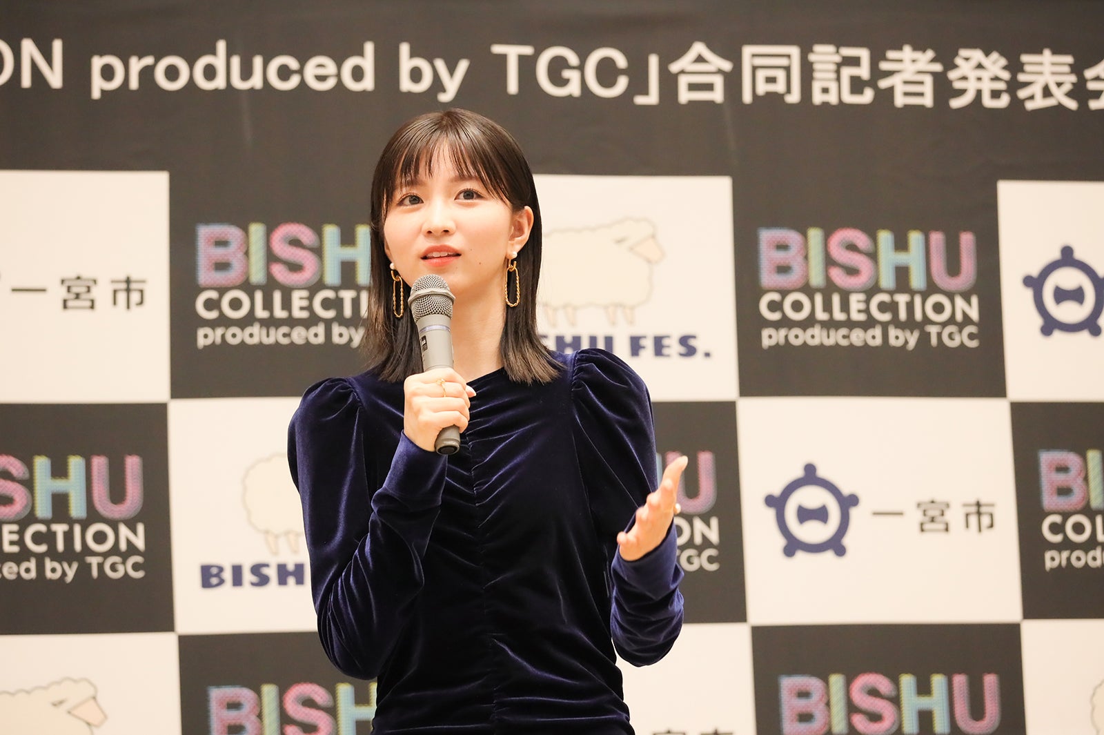 岡崎紗絵（C）BISHU COLLECTION produced by TGC 記者発表会