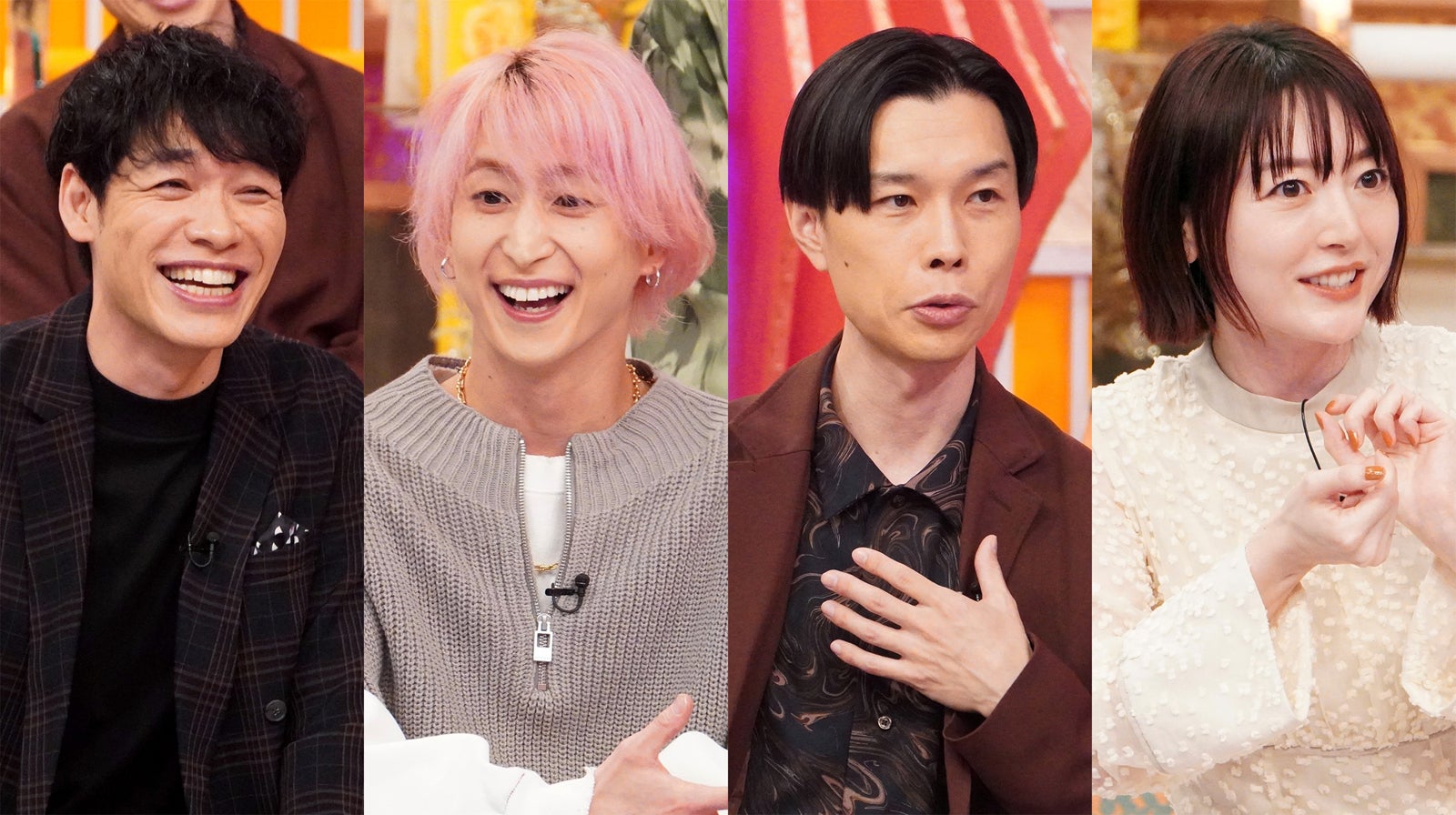 川島明、佐久間大介、岩井勇気、花澤香菜（C）フジテレビ