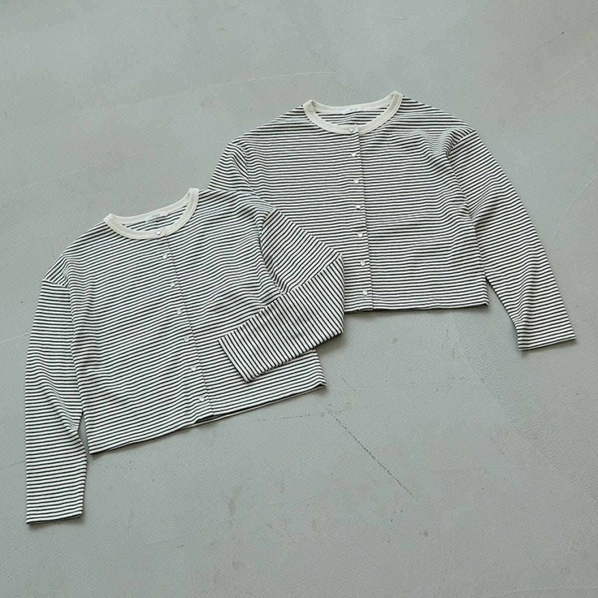 2026春しまむら大人女性おすすめボーダークルーネックカーディガン