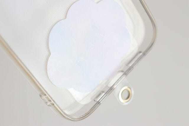 ダイソー　スマホ貼り付けパーツ（キラキラ、5P）　ストラップシート