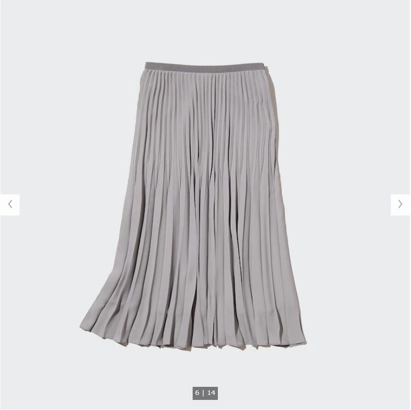 ユニクロ　uniqlo　レディース　アイテム　おすすめ　オススメ　トレンド　人気　コスパ　使える　おしゃれ　お洒落　オシャレ　2022　夏　スカート　プリーツスカート　シアースカート　グレー