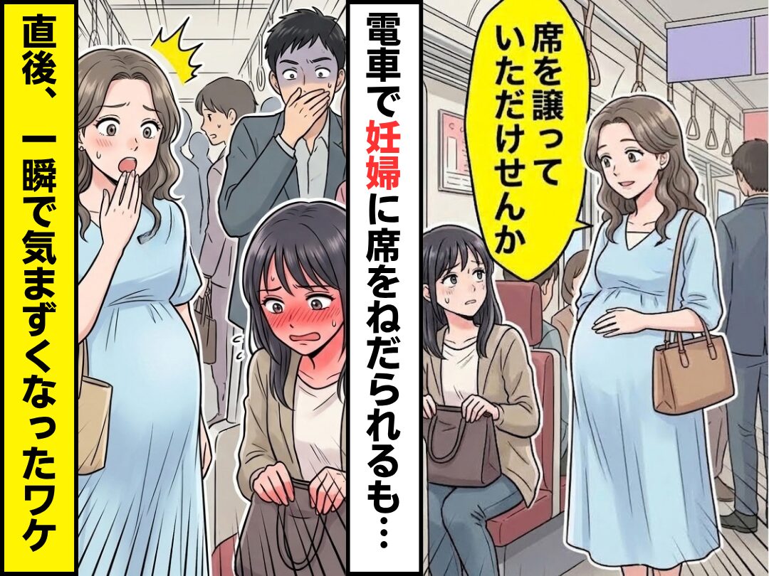 電車で座っていると…「席を譲ってほしい」妊婦さんからのお願い。しかし直後⇒妊婦さんへの”返答”で車内が気まずくなった話