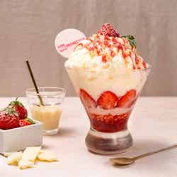 ストロベリーホワイトチョコかき氷パフェ/画像提供:TRANSIT GENERAL OFFICE