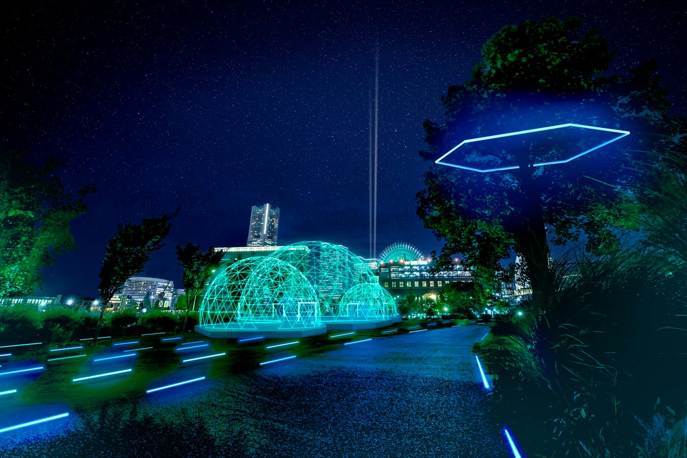 ヨルノヨ-YOKOHAMA CROSS NIGHT ILLUMINATION-／画像提供：横浜市