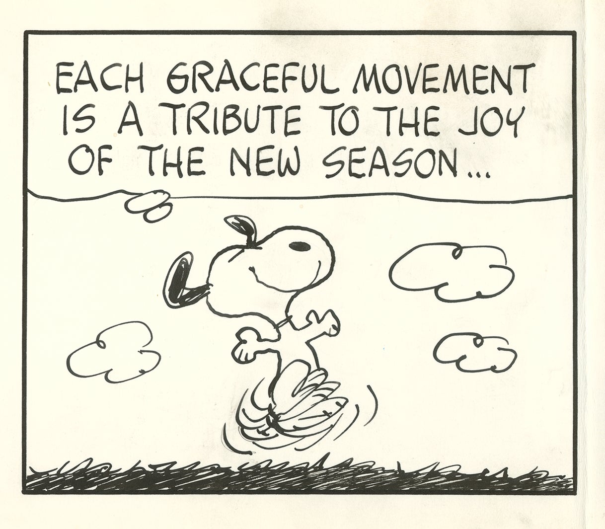 「ピーナッツ」原画（部分）　1972年3月20日（C）Peanuts Worldwide LLC