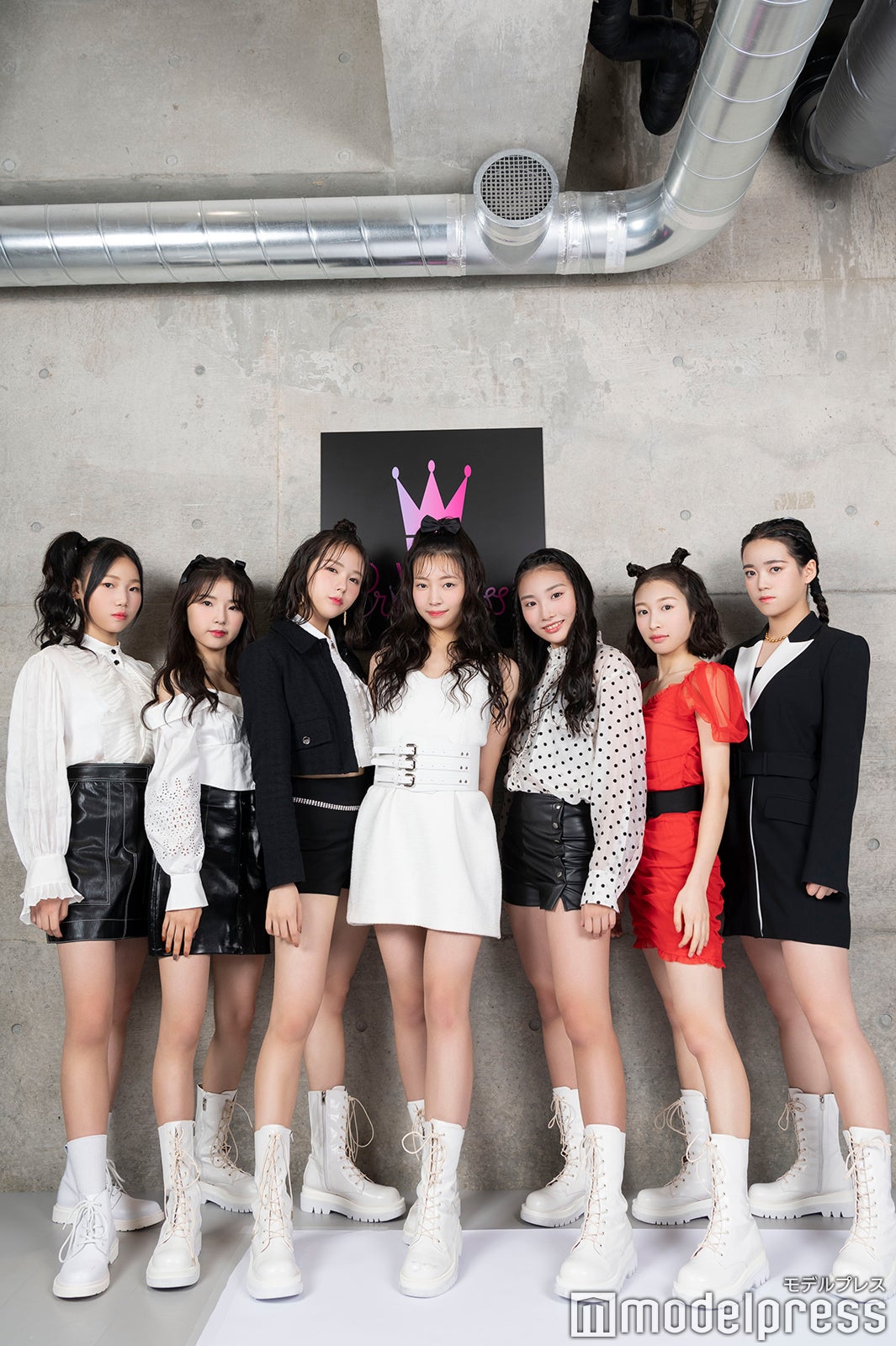 （第7話後）PRINCESS組／（左から）HONOKA、NIJIKA、YUMEKO、NANA、RIN、RINKO、COCO（C）モデルプレス