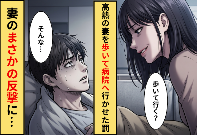 高熱の妻を歩いて病院まで行かせた夫！だが数日後に夫が熱を出した直後…⇒妻が不敵な笑みを浮かべていた話