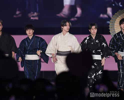 コムドット、浴衣姿で勢揃い 会場のファン沸かせる<関コレ2022S/S>
