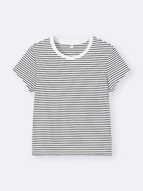 GUのリブボーダーT