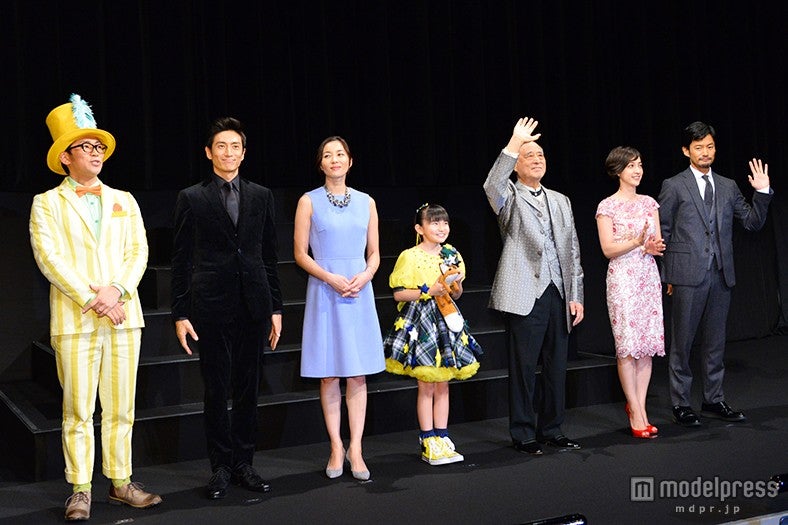 （左から）ビビる大木、伊勢谷友介、瀬戸朝香、鈴木梨央、津川雅彦、滝川クリステル、竹野内豊