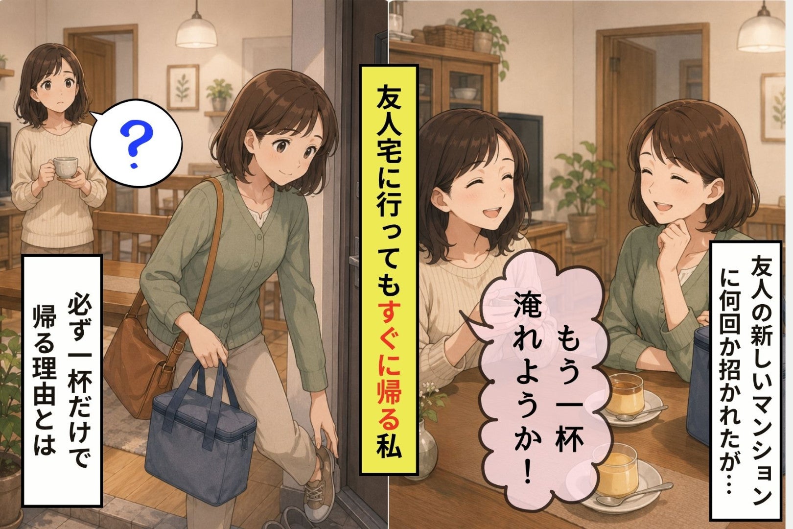 友人の家でおかわりを断り続けた私が、封を切る音に身構えていた理由