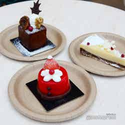 シュトーレン仕立てのキューブケーキ¥900、クリスマス・ツリー~レモン香るホワイトチョコケーキ~¥850、サンタクロース~ストロベリームース~¥850(C)モデルプレス