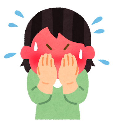 赤面している人のイラスト(女性)
