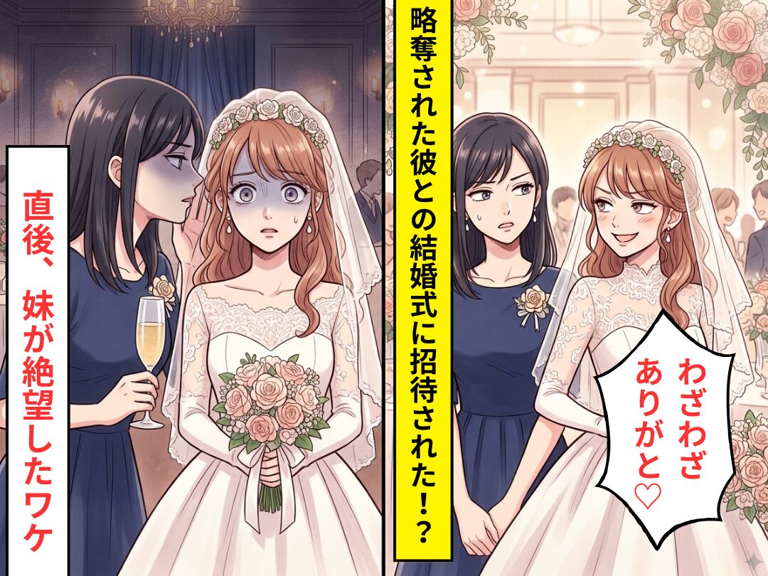 妹が彼を略奪した挙句…結婚式に招待してきた！？だが披露宴中⇒姉から告げられた【一言】で妹が絶望した話