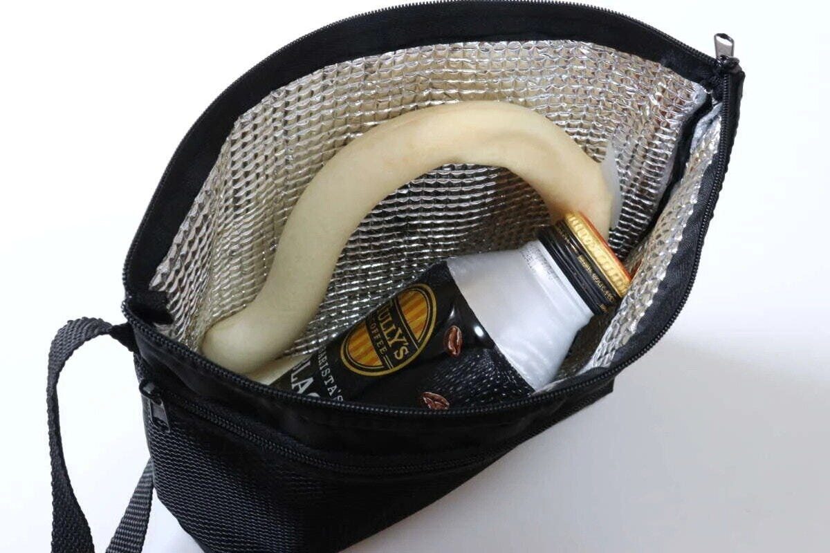 ダイソー ポケット付ショルダーバッグ(内側アルミシート付、ブラック) 使用例 アルミシート ダイソー ポケット付ショルダーバッグ(内側アルミシート付、ブラック) 使用例 アルミシート