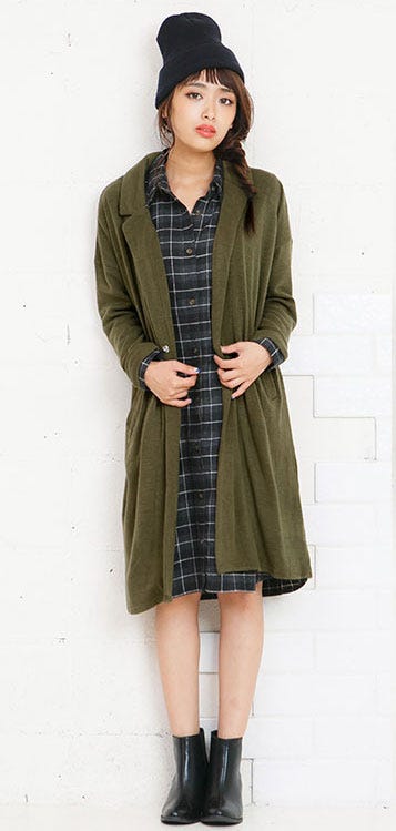 ドロップショルダー☆チェスター型ロングニットカーディガン「神戸レタス」3490円(税込)/画像提供:神戸レタス