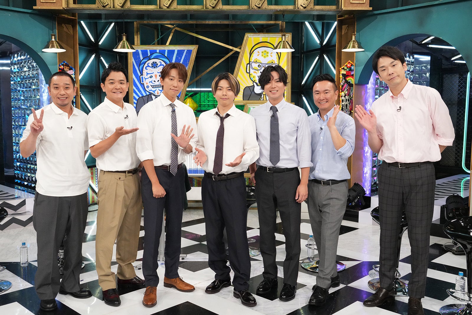 大悟、ノブ、小山慶一郎、増田貴久、加藤シゲアキ、山内健司、濱家隆一（C）日本テレビ