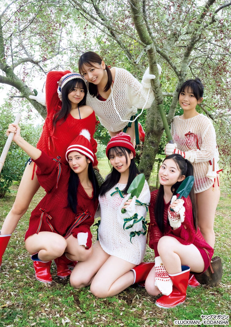 （後列左から）加藤綾乃、一ノ瀬瑠菜、尾茂井奏良（前列左から）大西陽羽、吉井しえる、古田彩仁（C）LUCKMAN／KODANSHA