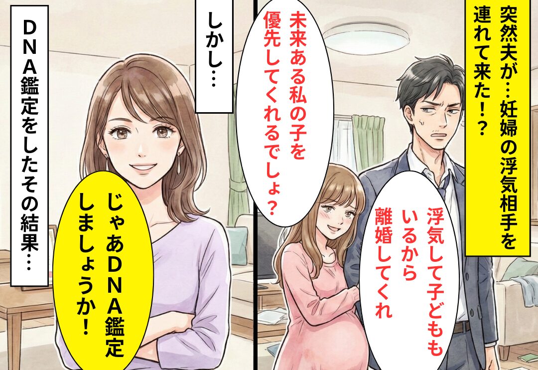 夫「浮気して妊娠もさせた、離婚しろ」妻「OK！その前にDNA鑑定しよっか！」⇒【結果】夫が“絶叫する”ハメに！？