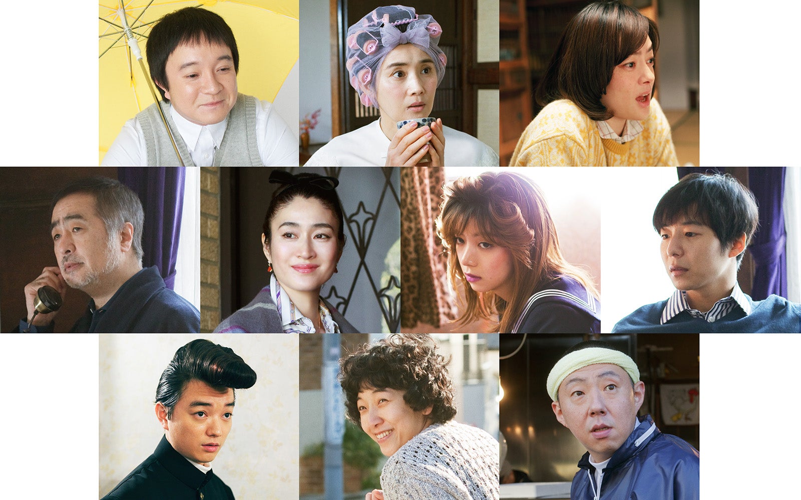 （上段左から）濱田岳、石田ひかり、市川実日子（中段左から）松尾スズキ、小雪、池田エライザ、水間ロン（下段左から）染谷将太、安藤サクラ、荒川良々（C）テレビ東京