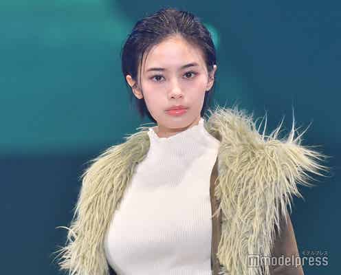安斉星来、リブニット姿で美シルエット際立つ 冬感じさせるファースタイル<札幌コレクション 2023 A/W>