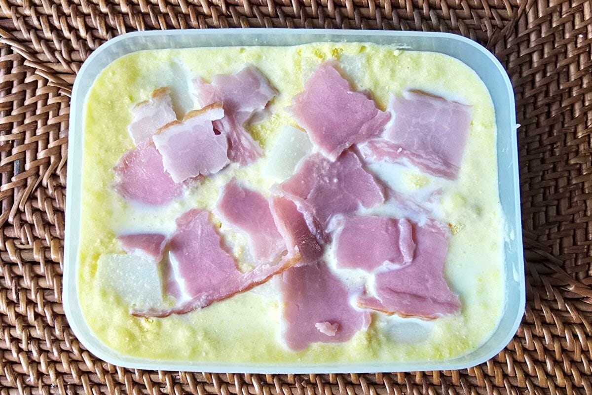 コーンスープでとろける餅・ベーコン