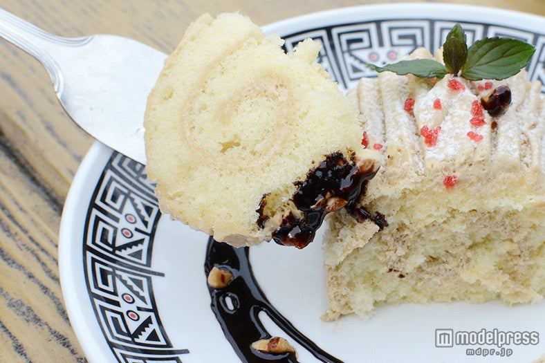 チョコソースを絡めて