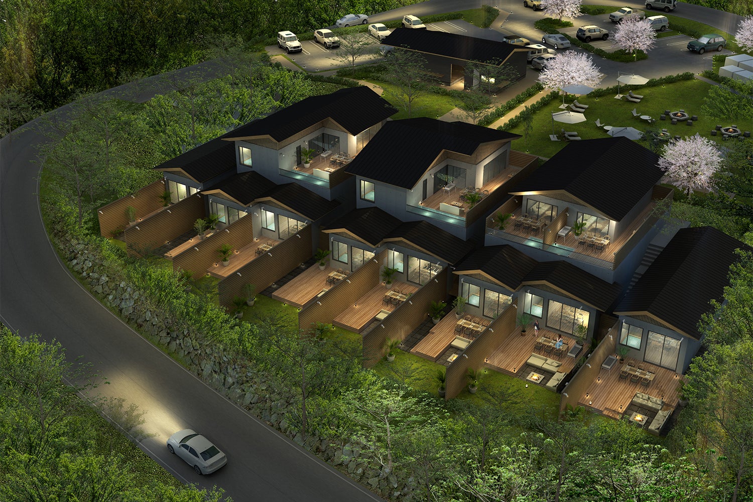 箱根にグランピングヴィラ「モリトソラ箱根」天然温泉に憩う“森の隠れ家”