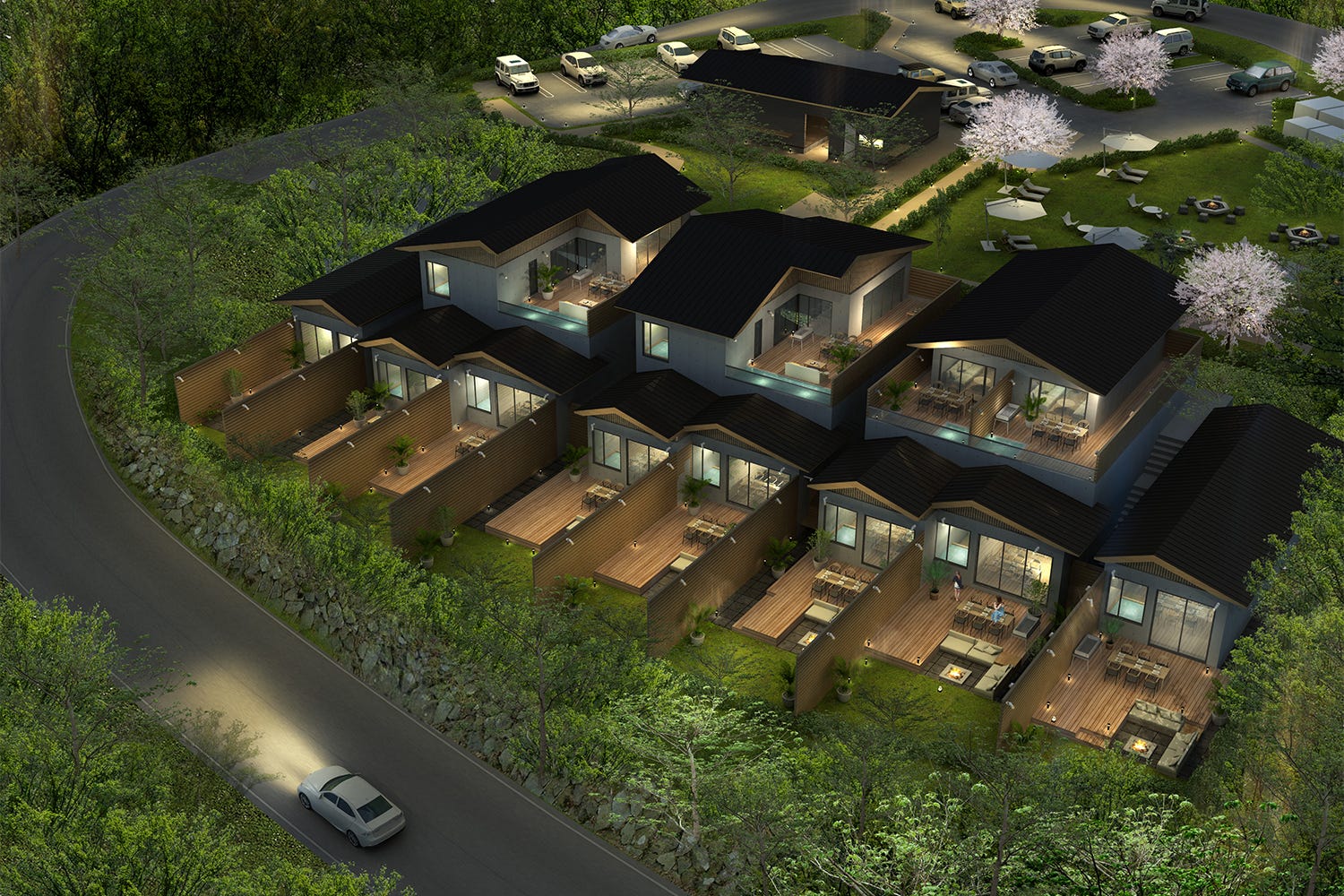 箱根にグランピングヴィラ「モリトソラ箱根」天然温泉に憩う“森の隠れ家”