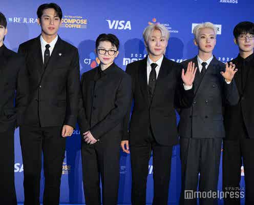SEVENTEEN、誕生日迎えたウジを囲みレッドカーペット闊歩「3つの大切なものは?」に“4つ”で回答【2024 MAMA AWARDS DAY2】
