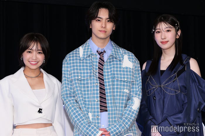 『Dream5 15th Limited Event 2025』囲み取材に出席した大原優乃、高野洸、日比美思(C)モデルプレス