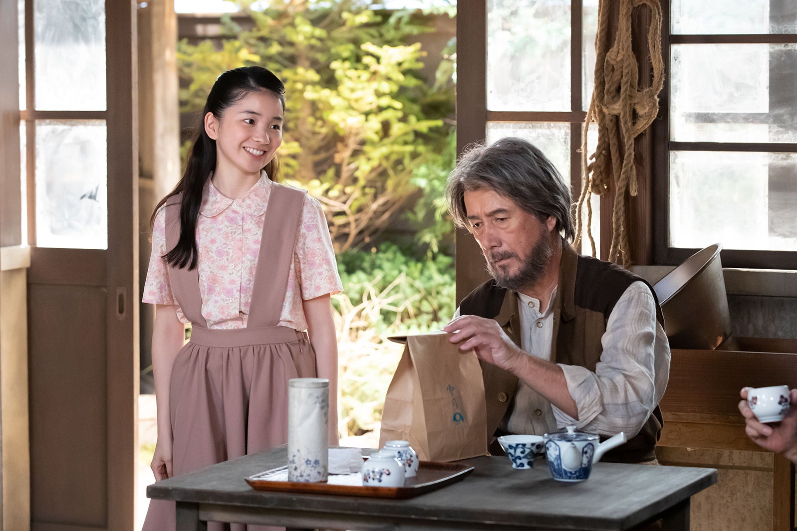 福地桃子、草刈正雄／「なつぞら」（C）NHK