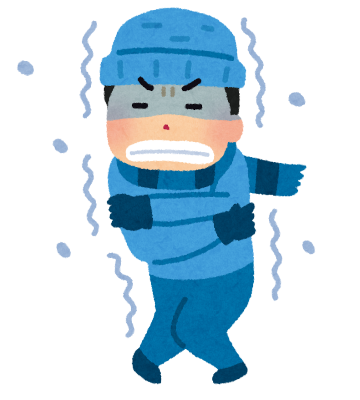 寒い外のイラスト(男性)