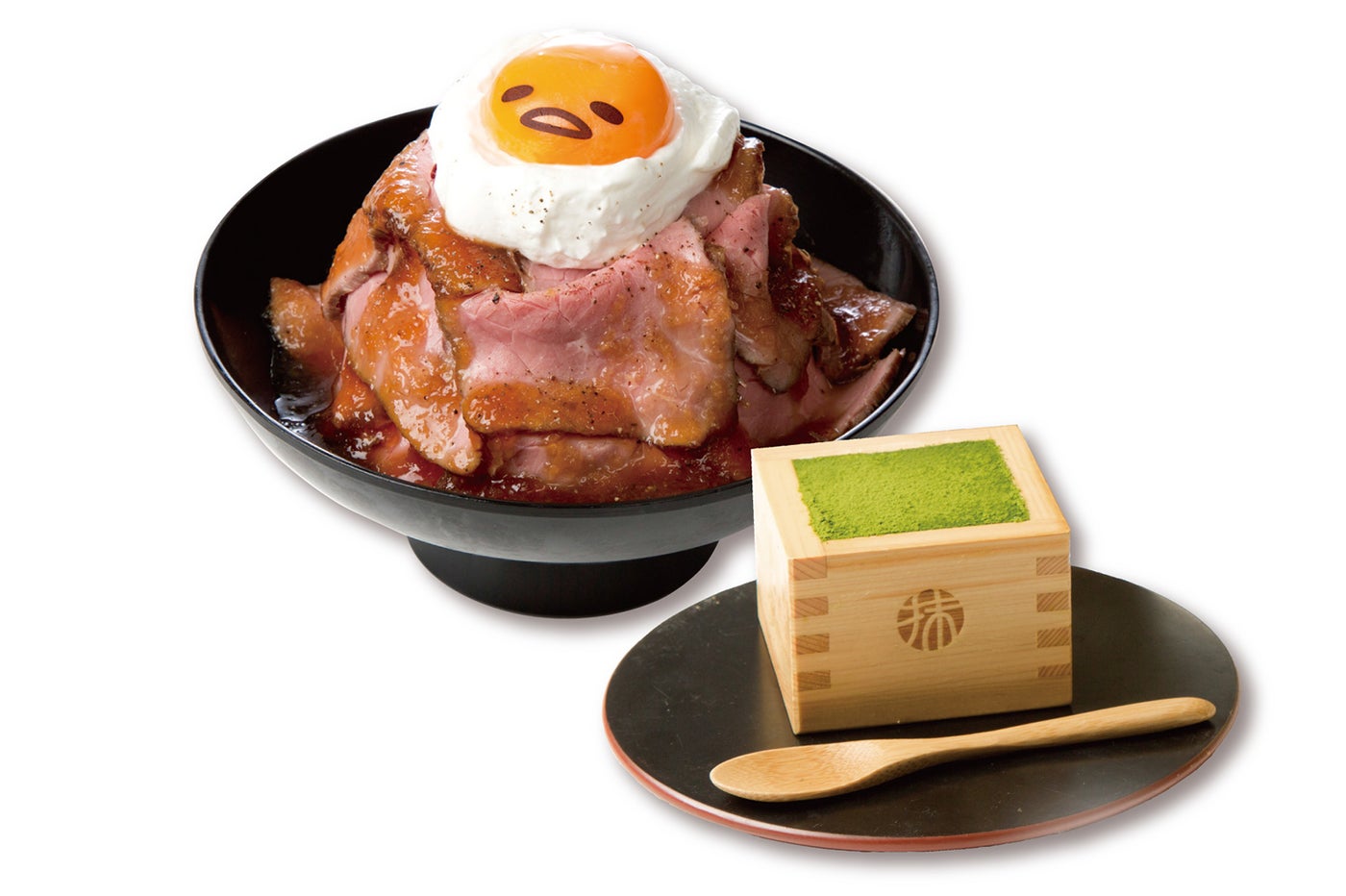 マウンテン！ローストビーフ丼＋宇治抹茶のティラミス￥1,600（税抜）（C）2013，2017 SANRIO CO．，LTD．APPROVAL NO．S580818