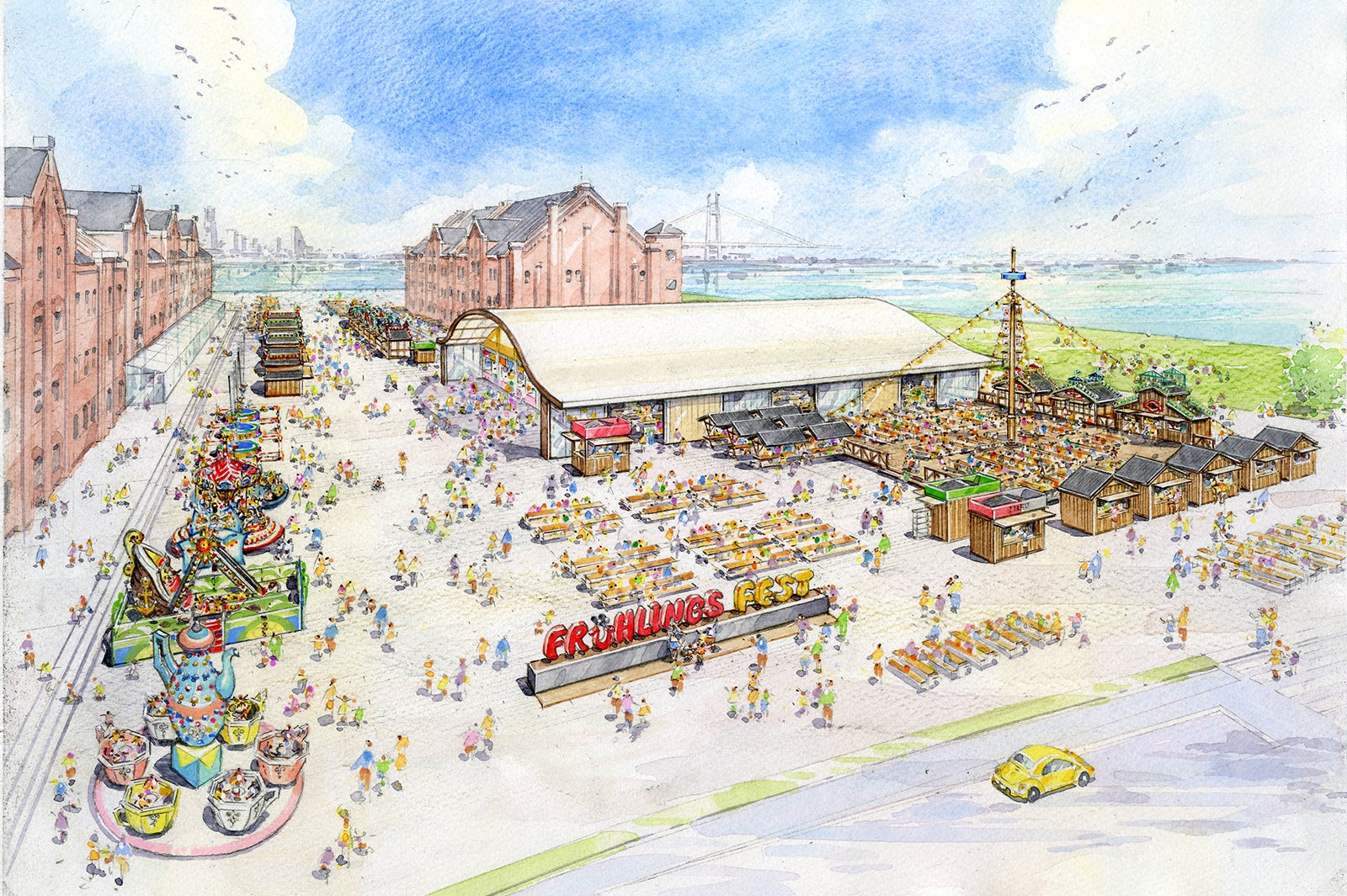 横浜赤レンガ倉庫で「ヨコハマフリューリングスフェスト」、日本初上陸ビールや移動遊園地も