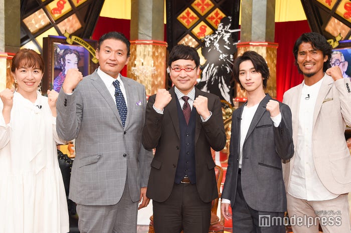 (左から)浜口京子、貴乃花光司、山里亮太、横浜流星、中澤佑二 (C)モデルプレス