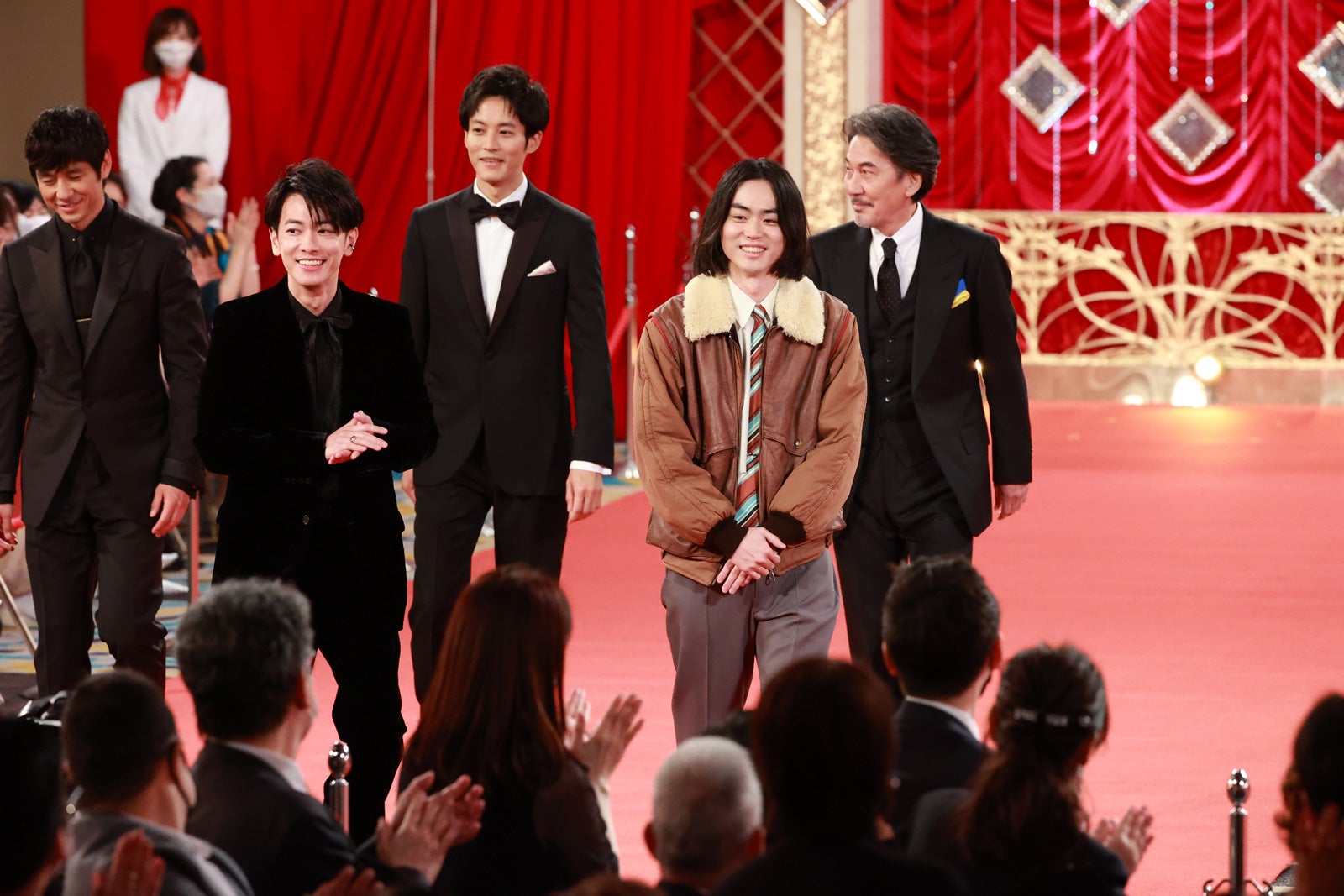 西島秀俊、佐藤健、松坂桃李、菅田将暉、役所広司（C）東京写真記者協会