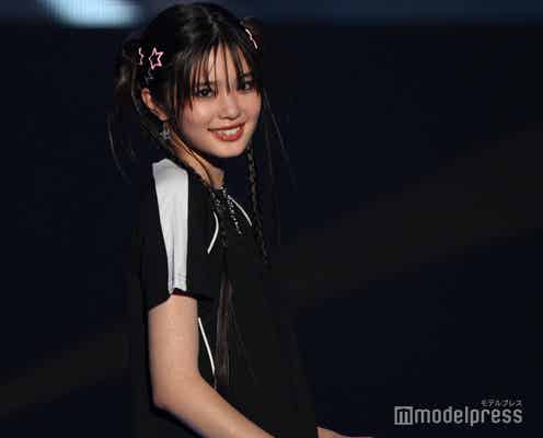 Girls2原田都愛、ショーパンから美脚披露 囲み目メイクで雰囲気ガラリ【TGC松山2024】