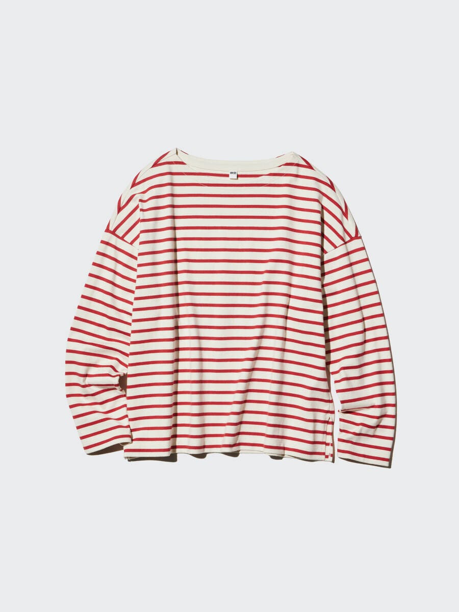 2026春ユニクロ大人女性おすすめ赤ボーダーT